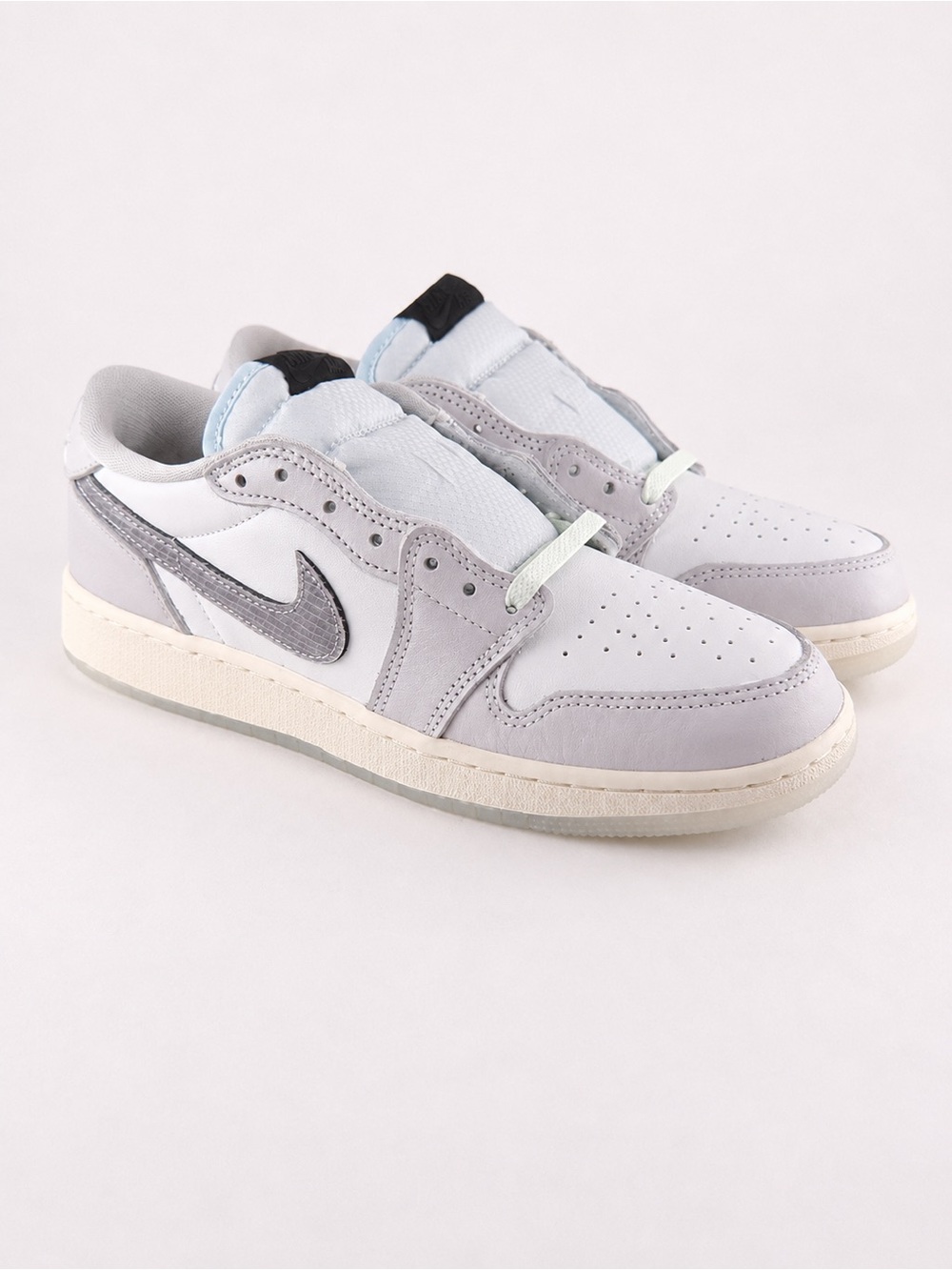 Size 6.5Y/8W- Jordan 1 Low Year of the Snake Sneakers in Light Gray and White